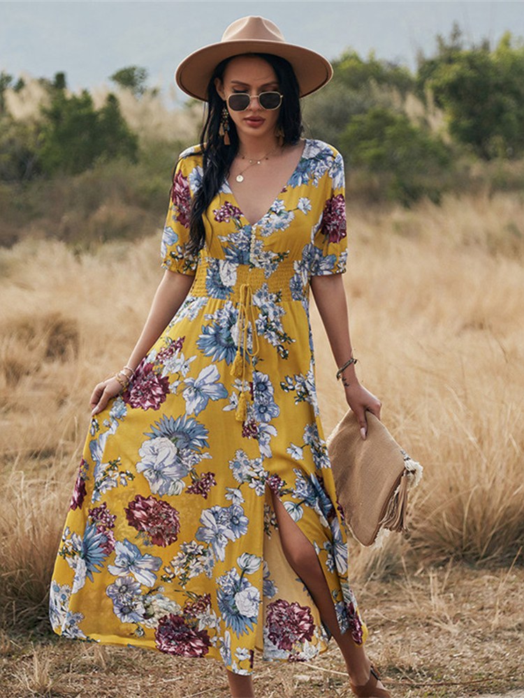 Robe Longue à Fleur