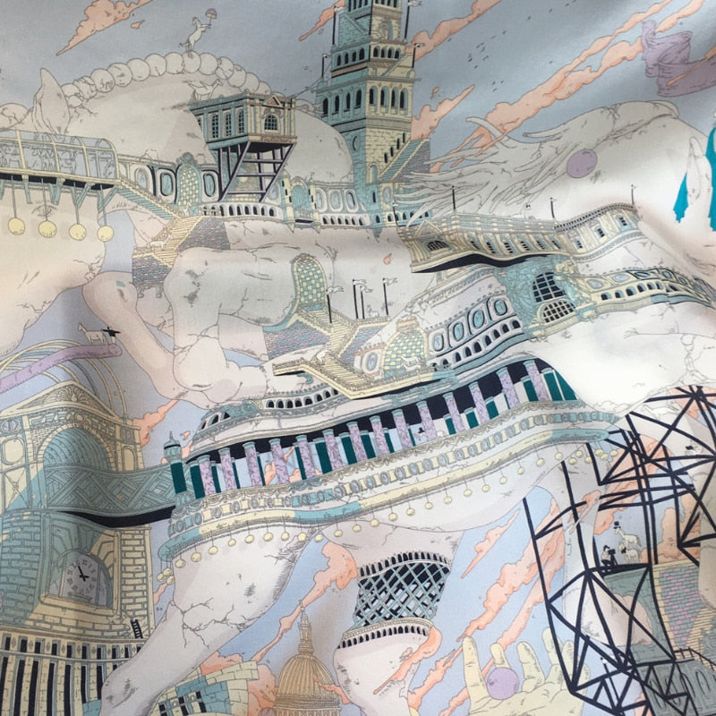 Carré 100% Soie Décoration Moderne Femme