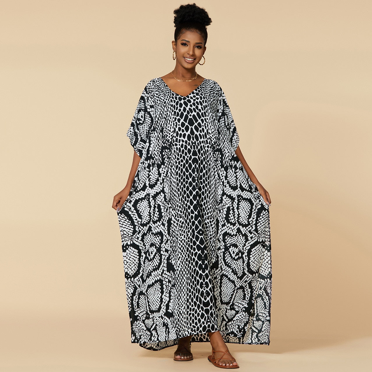 Robe de Plage Motif Ecaille Serpent