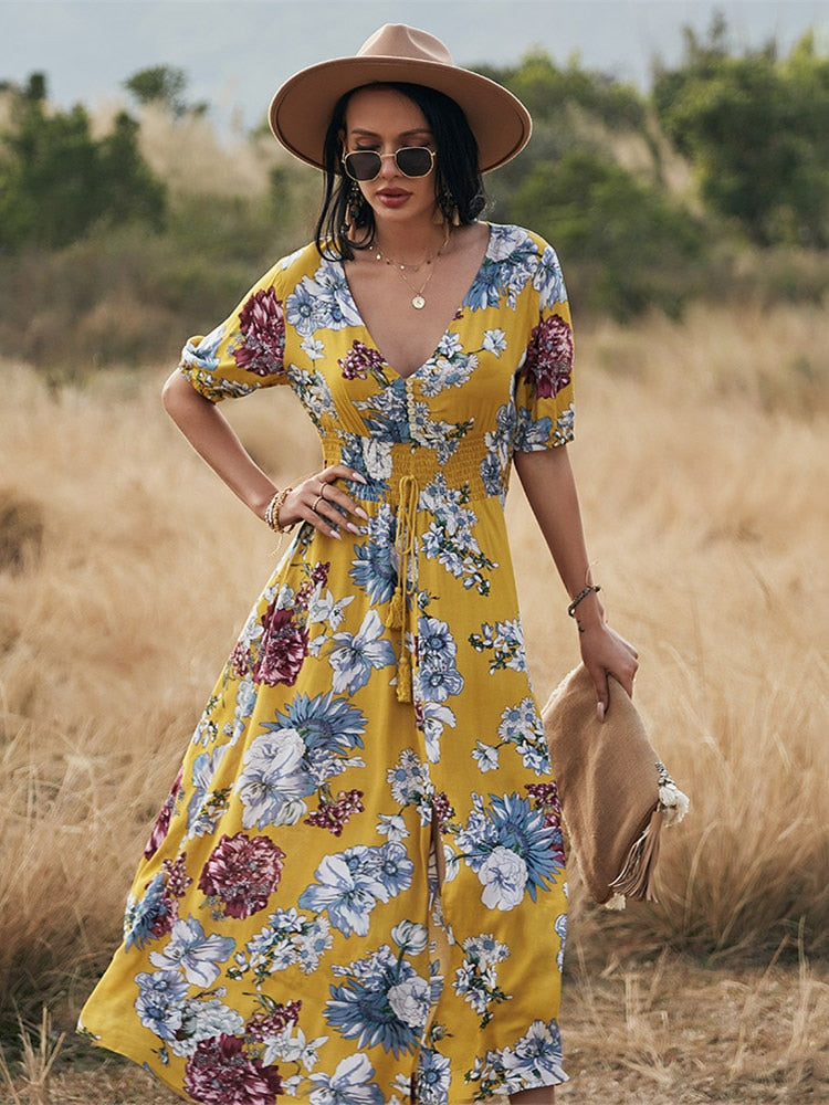 Robe Longue à Fleur