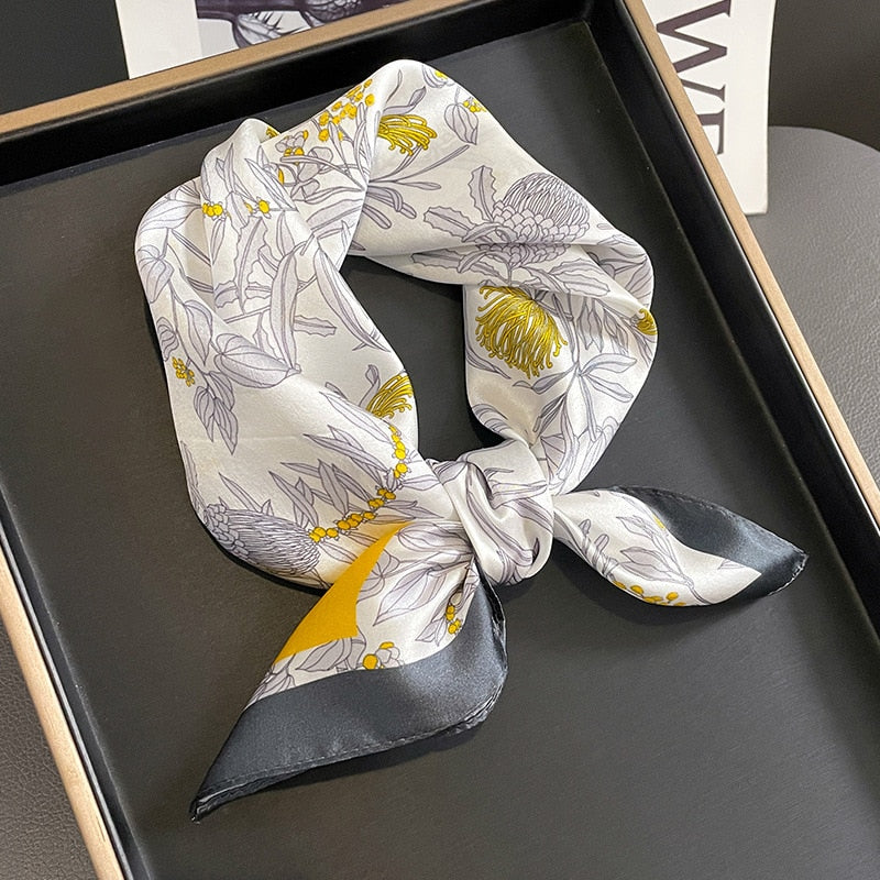 Carré 100% Soie Blanc Femme