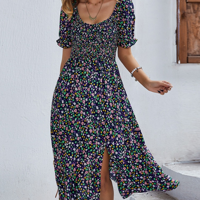 Robe Motif Fleur Femme