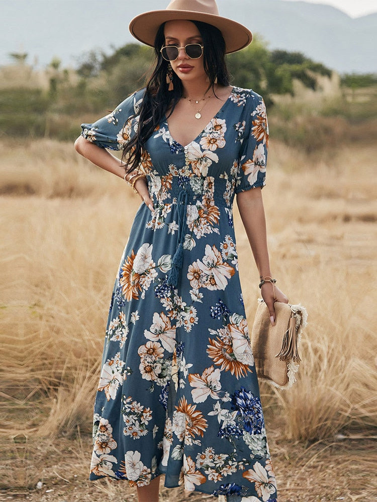 Robe Longue à Fleur