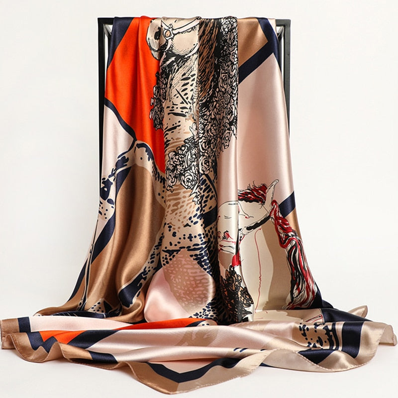 Foulard Carré Motif Original Femme