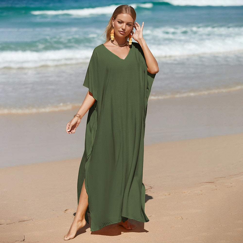 Robe de Plage Chic Verte Femme