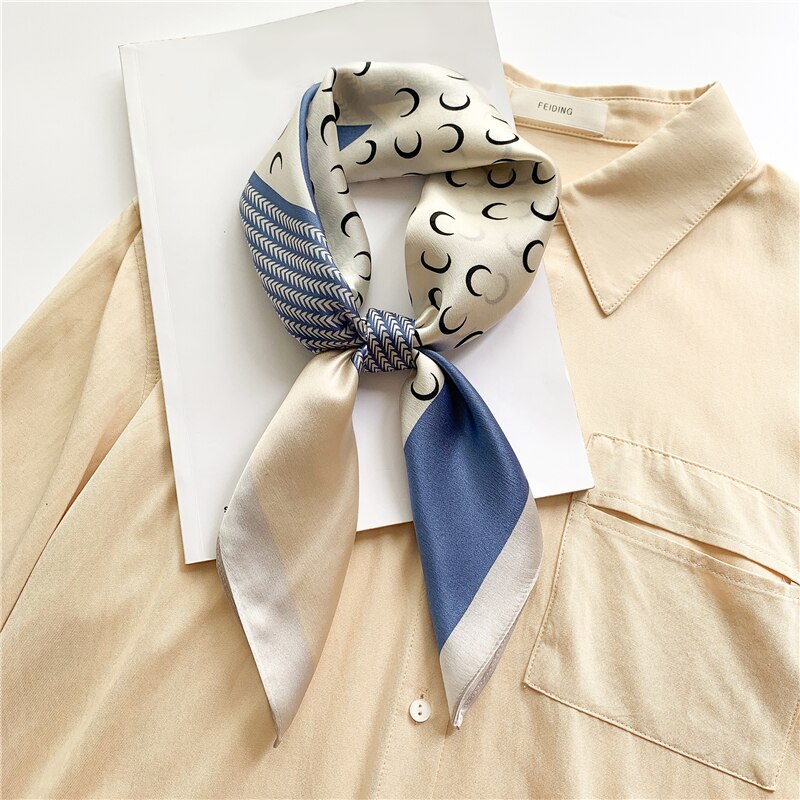 Carré 100% Soie Foulard Décoration Lune