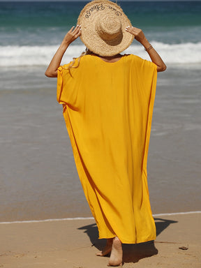 Robe de Plage Chic Jaune Femme