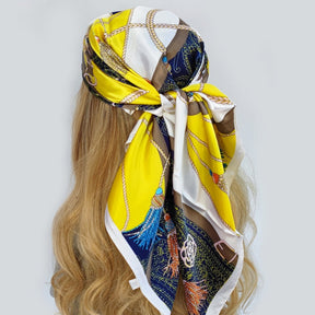 Foulard Carré Sophistiqué Femme Décoration Chaine