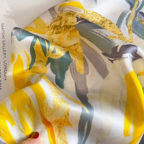 Carré 100% Soie Fleur Artistique Femme