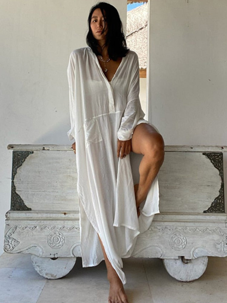 Robe de Plage Ouvert Chic