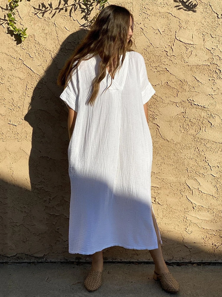 Robe de Plage Blanche Femme