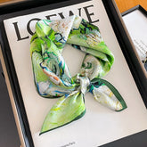 Carré 100% Soie Décoration Fleur Artistique Femme