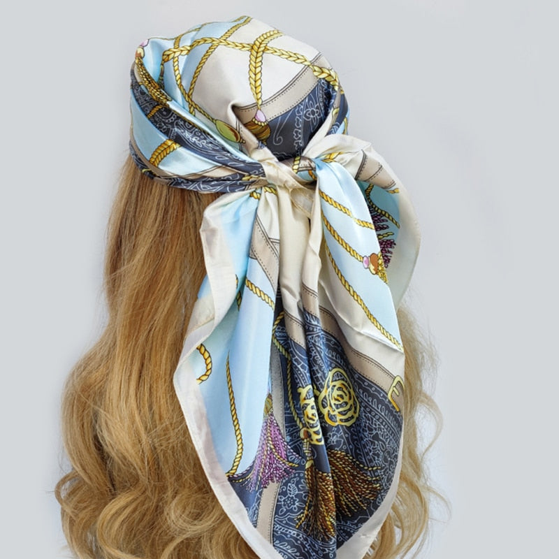 Foulard Carré Sophistiqué Femme Décoration Chaine
