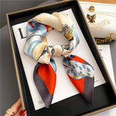 Carré 100% Soie Femme Chic Motif Fleur