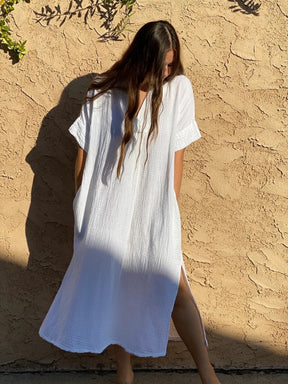 Robe de Plage Blanche Femme