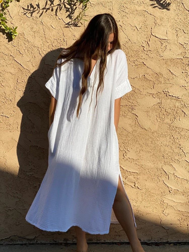 Robe de Plage Blanche Femme